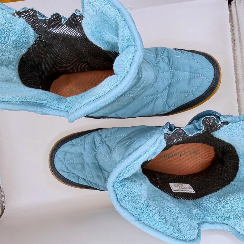 Columbia Minx Mid II Omni-Heat‎ Waterproof Blue Quilted Winter Boots Womens